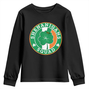 St Patrick's Day Youth Sweatshirt Shenanigans Squad Funny Matching Group TS09 Black Print Your Wear