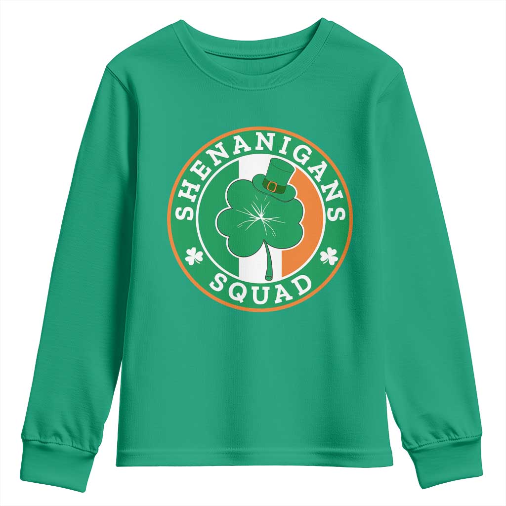 St Patrick's Day Youth Sweatshirt Shenanigans Squad Funny Matching Group TS09 Irish Green Print Your Wear