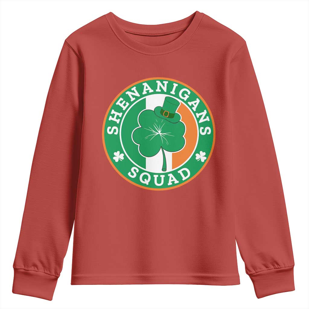 St Patrick's Day Youth Sweatshirt Shenanigans Squad Funny Matching Group TS09 Red Print Your Wear