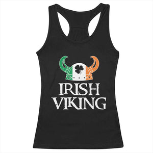 St Patrick's Day Racerback Tank Top Irish Viking Helmet Lucky Shamrocks Ireland Flag TS09 Black Print Your Wear