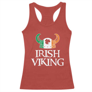 St Patrick's Day Racerback Tank Top Irish Viking Helmet Lucky Shamrocks Ireland Flag TS09 Red Print Your Wear