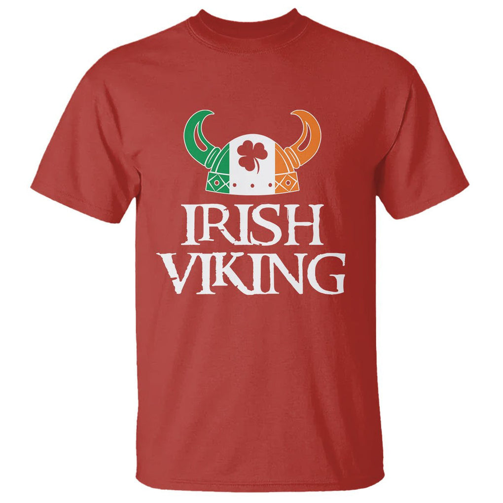St. Patrick's Day T Shirt Irish Viking Helmet Lucky Shamrocks Ireland Flag TS09 Red Printyourwear
