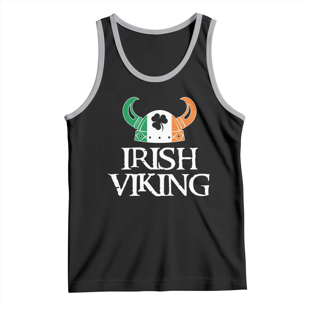 St Patrick's Day Tank Top Irish Viking Helmet Lucky Shamrocks Ireland Flag TS09 Black Athletic Heather Print Your Wear