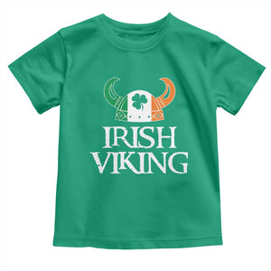 St Patrick's Day Toddler T Shirt Irish Viking Helmet Lucky Shamrocks Ireland Flag TS09 Irish Green Print Your Wear