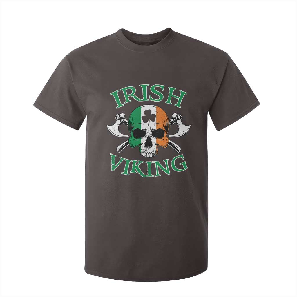 St Patrick's Day T Shirt For Kid Irish Viking Skull Lucky Shamrocks Ireland Flag TS09 Dark Chocolate Print Your Wear