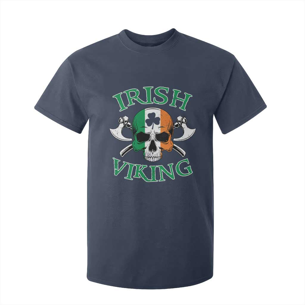 St Patrick's Day T Shirt For Kid Irish Viking Skull Lucky Shamrocks Ireland Flag TS09 Navy Print Your Wear
