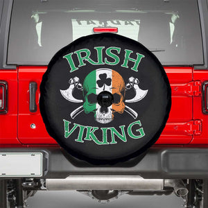 St Patrick's Day Spare Tire Cover Irish Viking Skull Lucky Shamrocks Ireland Flag TS09 Black Print Your Wear