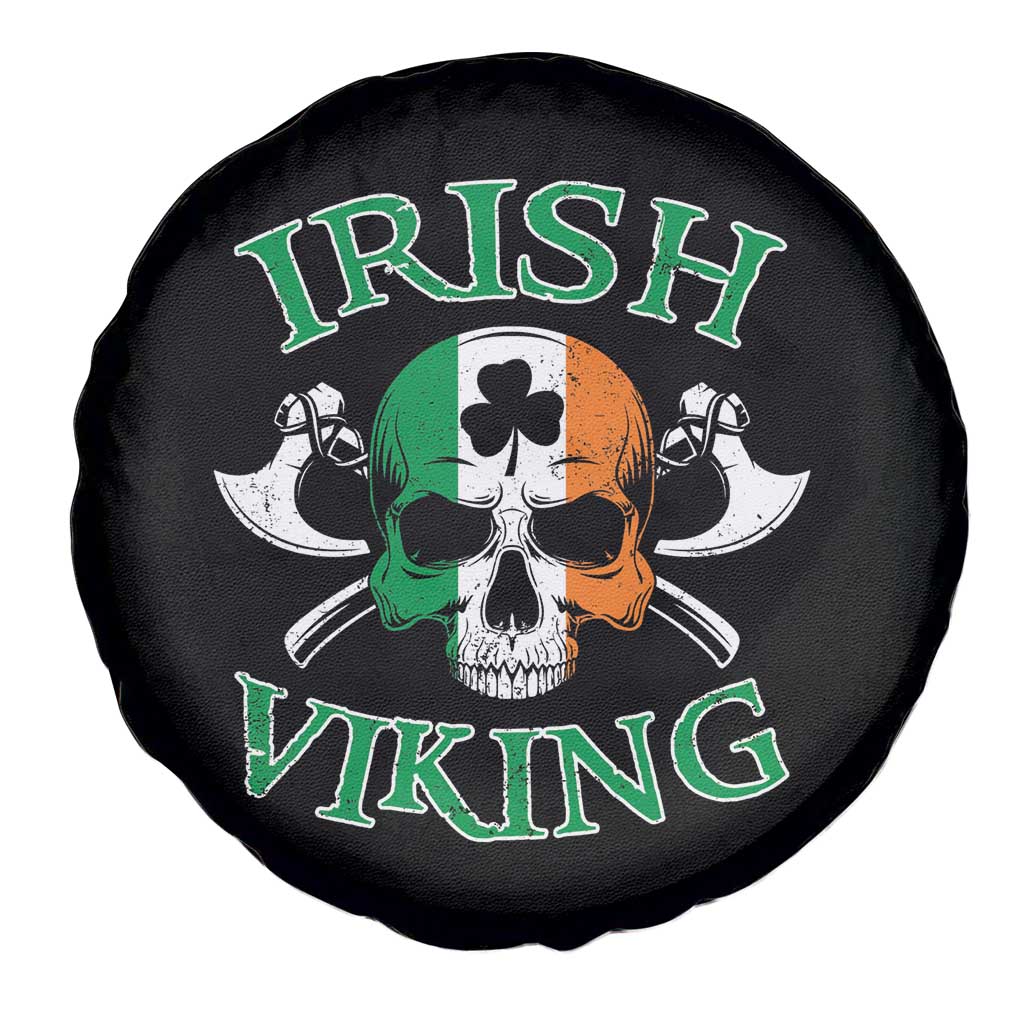 St Patrick's Day Spare Tire Cover Irish Viking Skull Lucky Shamrocks Ireland Flag TS09 Print Your Wear