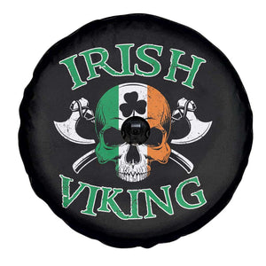 St Patrick's Day Spare Tire Cover Irish Viking Skull Lucky Shamrocks Ireland Flag TS09 Print Your Wear