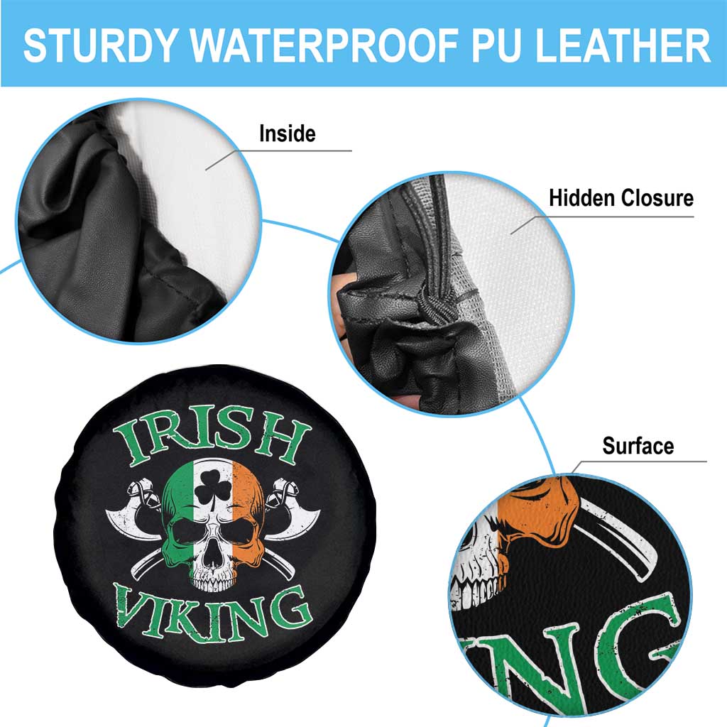 St Patrick's Day Spare Tire Cover Irish Viking Skull Lucky Shamrocks Ireland Flag TS09 Print Your Wear