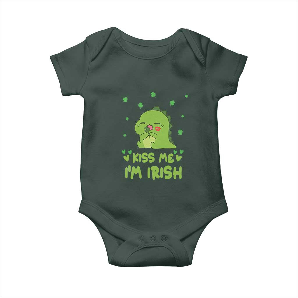 St Patrick's Day Baby Onesie Kiss Me I'm Irish Cute Dinosaur TS09 Print Your Wear