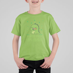 St. Patrick's Day T Shirt For Kid Kiss Me I'm Irish Cute Dinosaur TS09 Lime Printyourwear