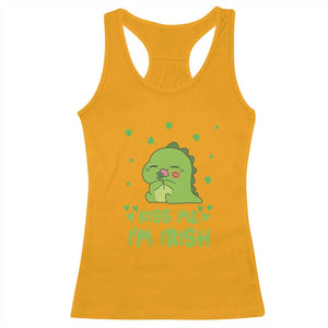 St Patrick's Day Racerback Tank Top Kiss Me I'm Irish Cute Dinosaur TS09 Gold Print Your Wear