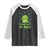 St Patrick's Day Raglan Shirt Kiss Me I'm Irish Cute Dinosaur TS09 Black White Print Your Wear