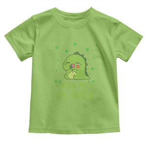 St Patrick's Day Toddler T Shirt Kiss Me I'm Irish Cute Dinosaur TS09 Lime Print Your Wear