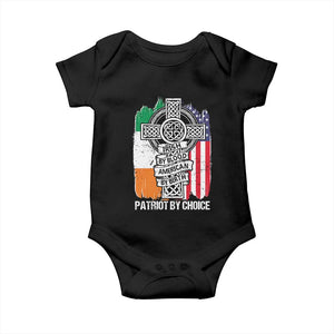 Irish By Blood American By Birth Patriot By Choice Baby Onesie Celtic Cross Ireland America Flag TS09 Black Print Your Wear