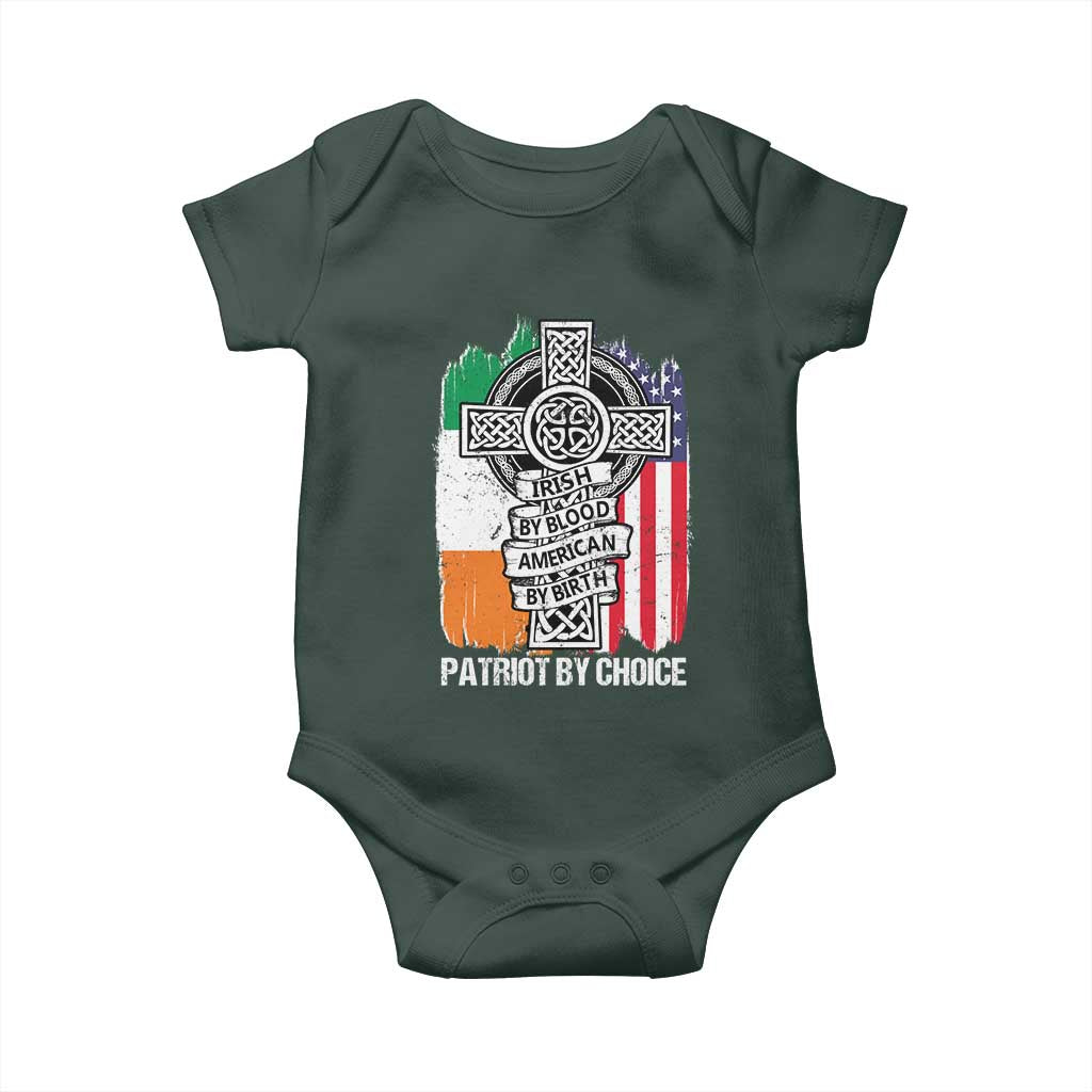 Irish By Blood American By Birth Patriot By Choice Baby Onesie Celtic Cross Ireland America Flag TS09 Print Your Wear