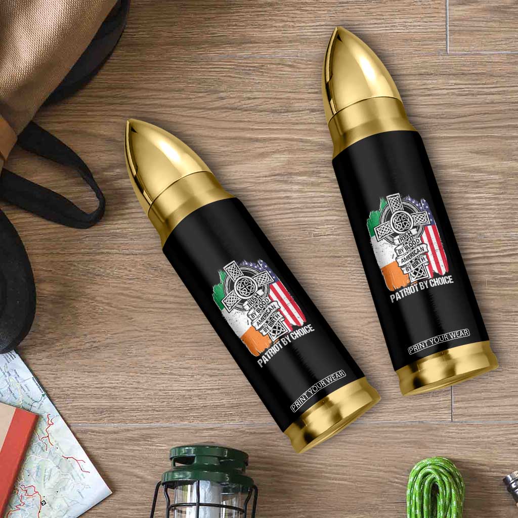 Irish By Blood American By Birth Patriot By Choice Bullet Tumbler Celtic Cross Ireland America Flag TS09 Print Your Wear