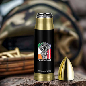 Irish By Blood American By Birth Patriot By Choice Bullet Tumbler Celtic Cross Ireland America Flag TS09 Print Your Wear