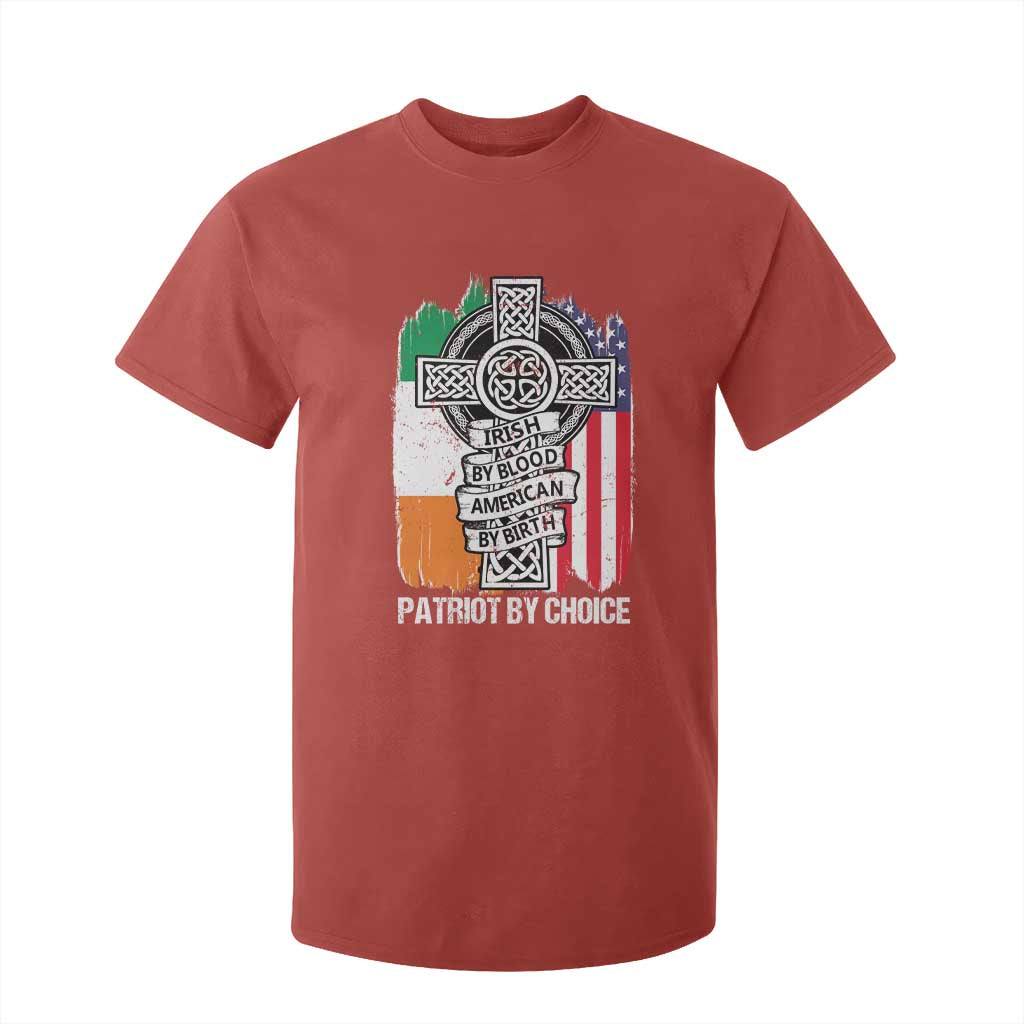 Irish By Blood American By Birth Patriot By Choice T Shirt For Kid Celtic Cross Ireland America Flag TS09 Red Print Your Wear
