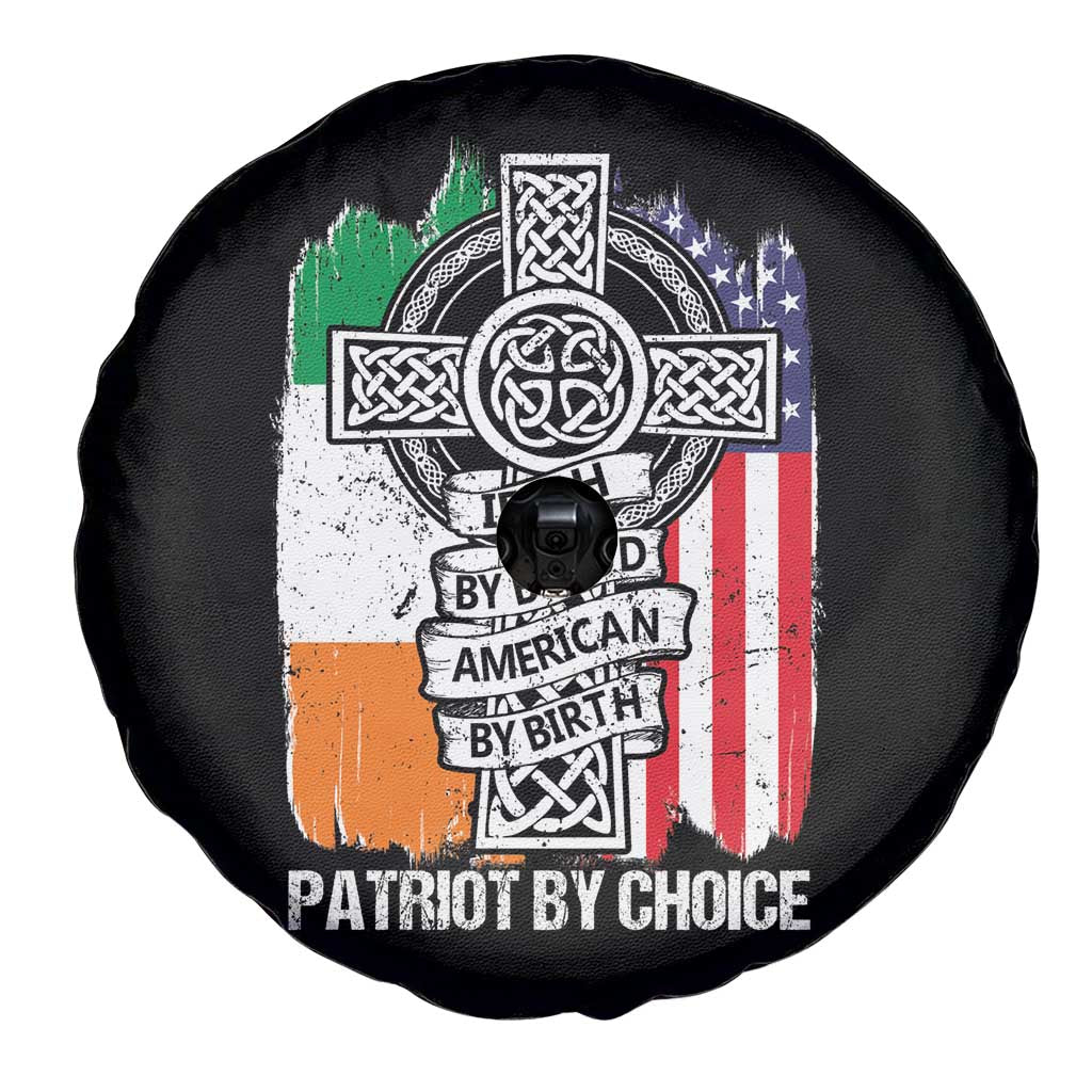 Irish By Blood American By Birth Patriot By Choice Spare Tire Cover Celtic Cross Ireland America Flag TS09 Print Your Wear