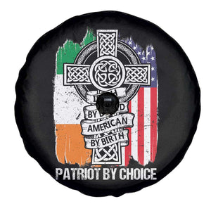 Irish By Blood American By Birth Patriot By Choice Spare Tire Cover Celtic Cross Ireland America Flag TS09 Print Your Wear