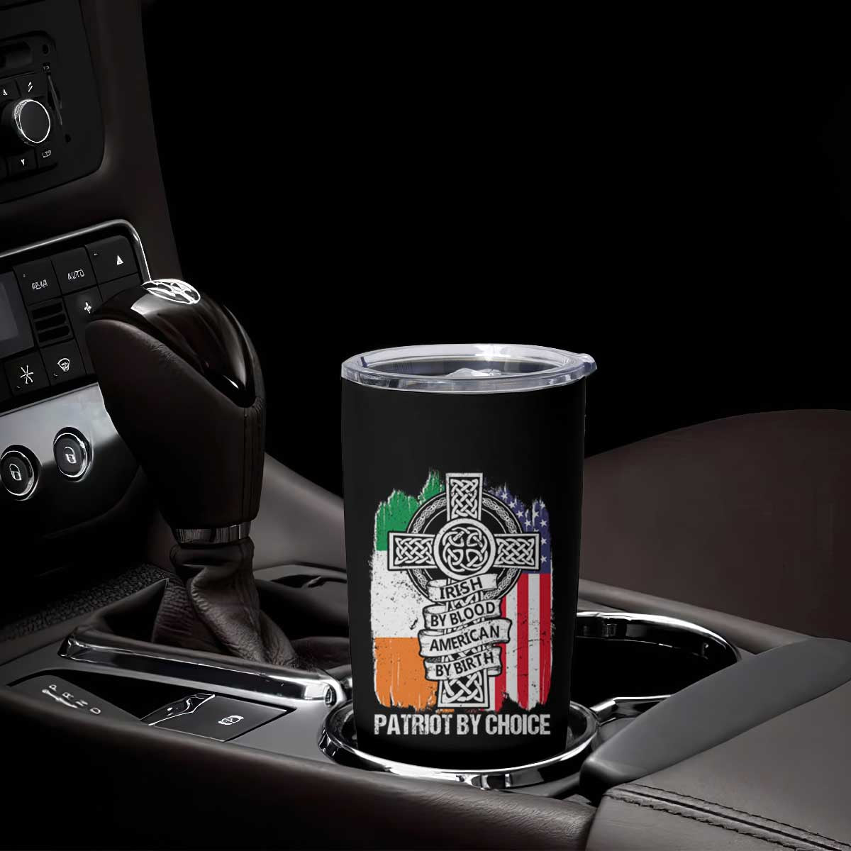 Irish By Blood American By Birth Patriot By Choice Tumbler Cup Celtic Cross Ireland America Flag TS09 Print Your Wear
