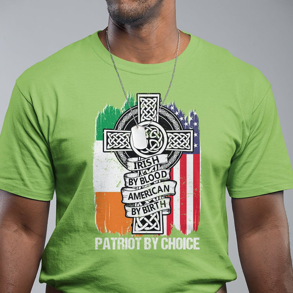 Irish By Blood American By Birth Patriot By Choice T Shirt TS09 Lime Printyourwear