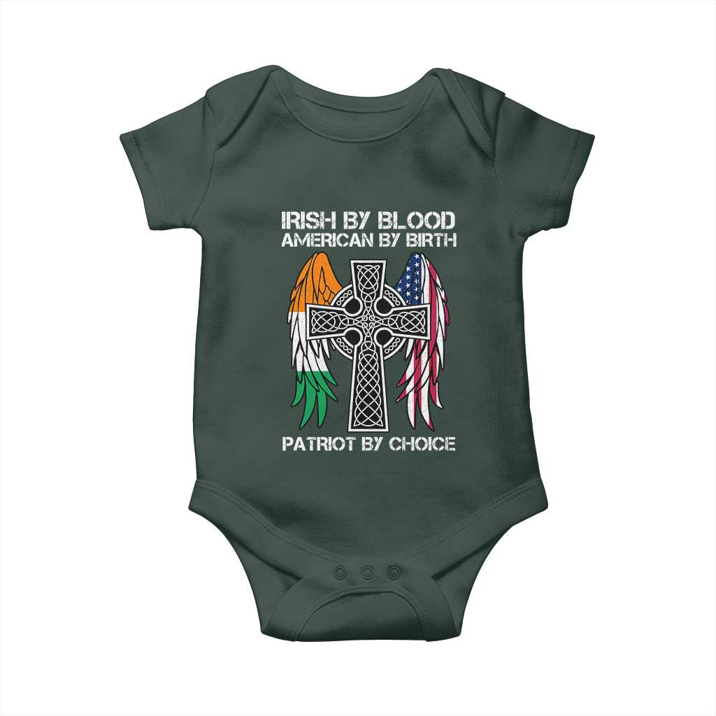 Irish By Blood American By Birth Patriot By Choice Baby Onesie Ireland America Flag Celtic Cross TS09 Print Your Wear