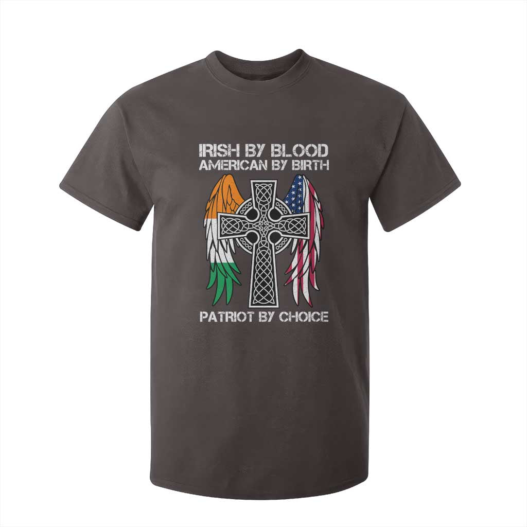 Irish By Blood American By Birth Patriot By Choice T Shirt For Kid Ireland America Flag Celtic Cross TS09 Dark Chocolate Print Your Wear