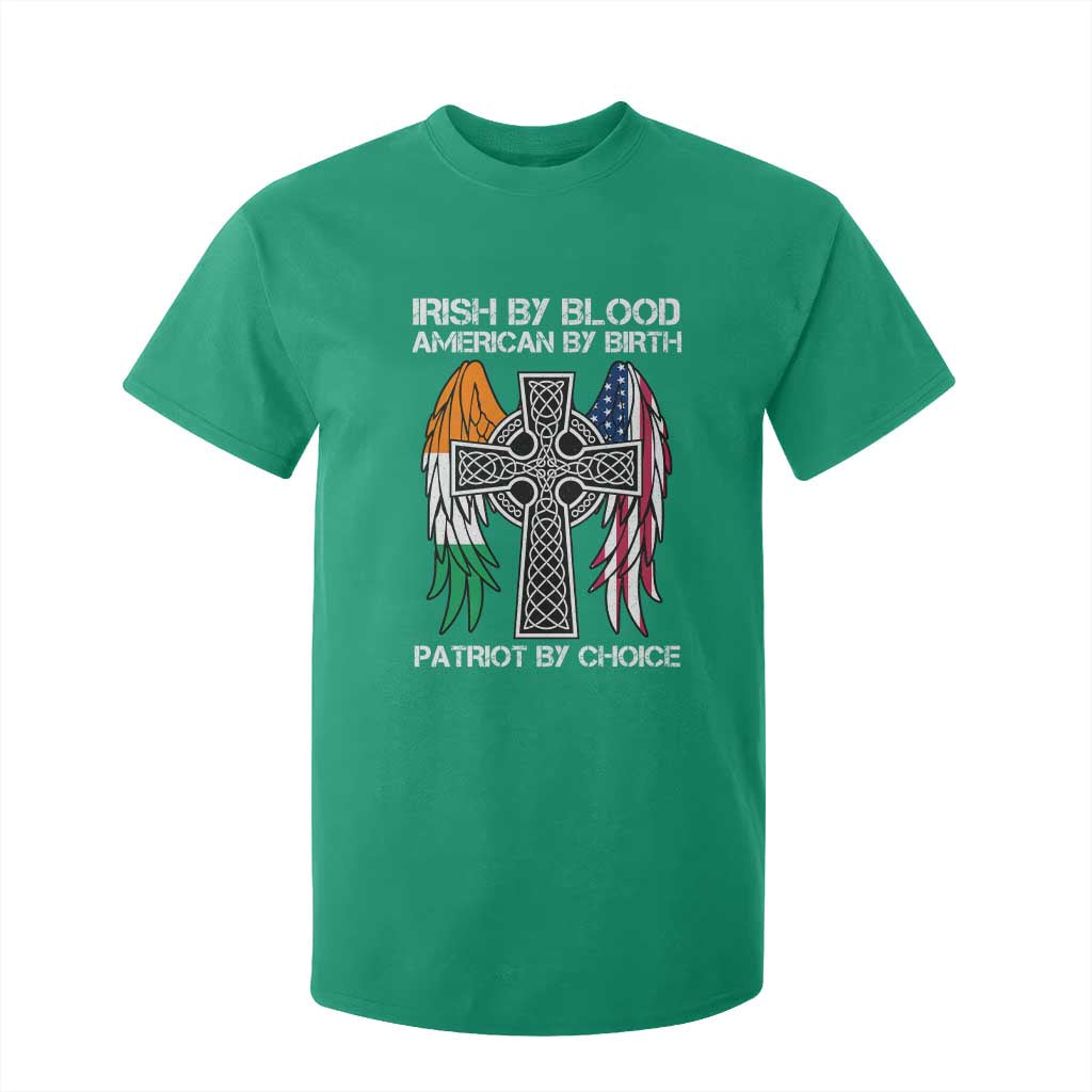 Irish By Blood American By Birth Patriot By Choice T Shirt For Kid Ireland America Flag Celtic Cross TS09 Irish Green Print Your Wear