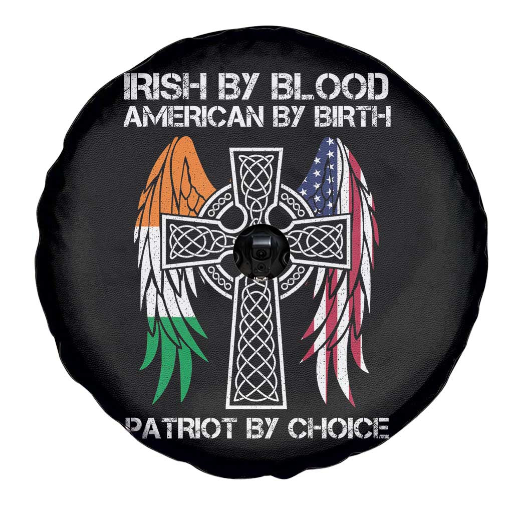 Irish By Blood American By Birth Patriot By Choice Spare Tire Cover Ireland America Flag Celtic Cross TS09 Print Your Wear