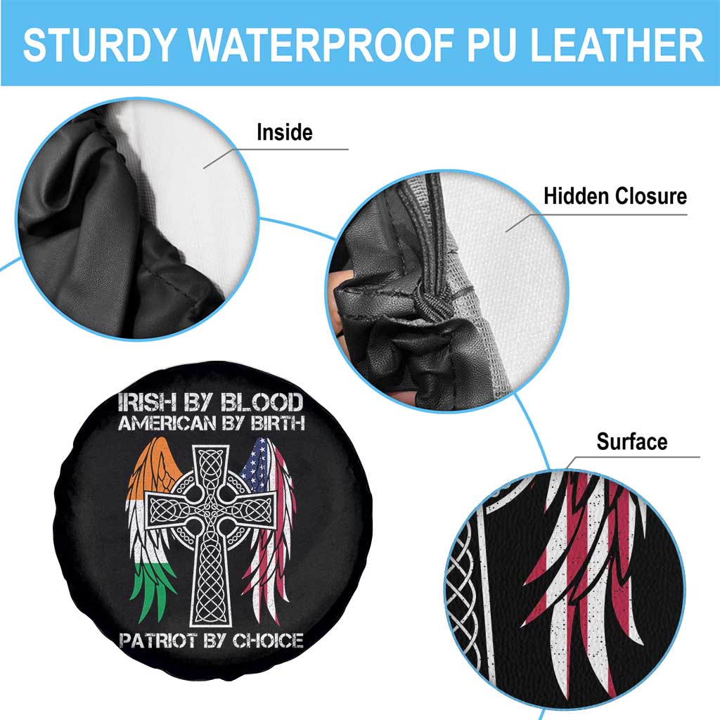 Irish By Blood American By Birth Patriot By Choice Spare Tire Cover Ireland America Flag Celtic Cross TS09 Print Your Wear