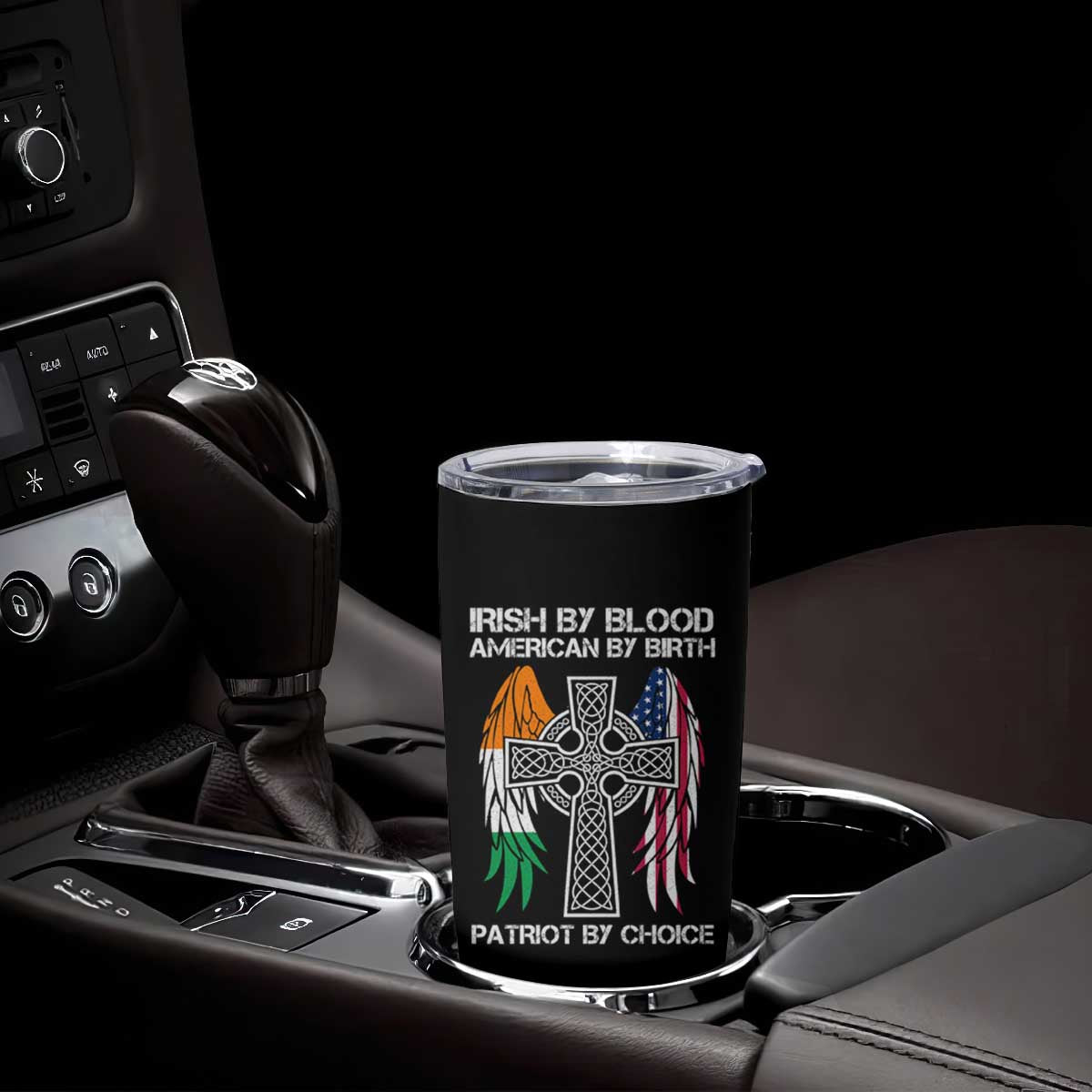 Irish By Blood American By Birth Patriot By Choice Tumbler Cup Ireland America Flag Celtic Cross TS09 Print Your Wear