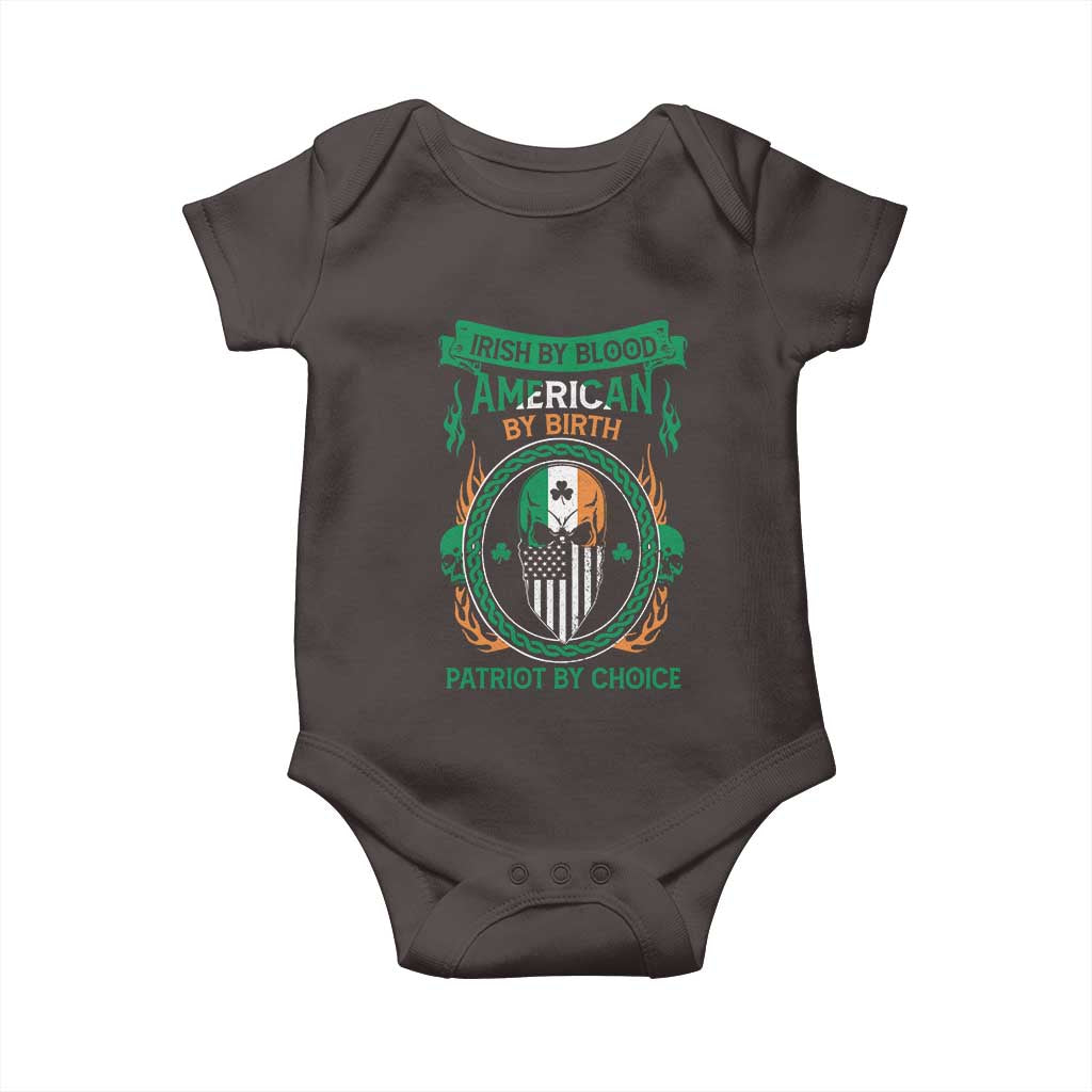 Irish By Blood American By Birth Patriot By Choice Baby Onesie TS09 Dark Chocolate Print Your Wear