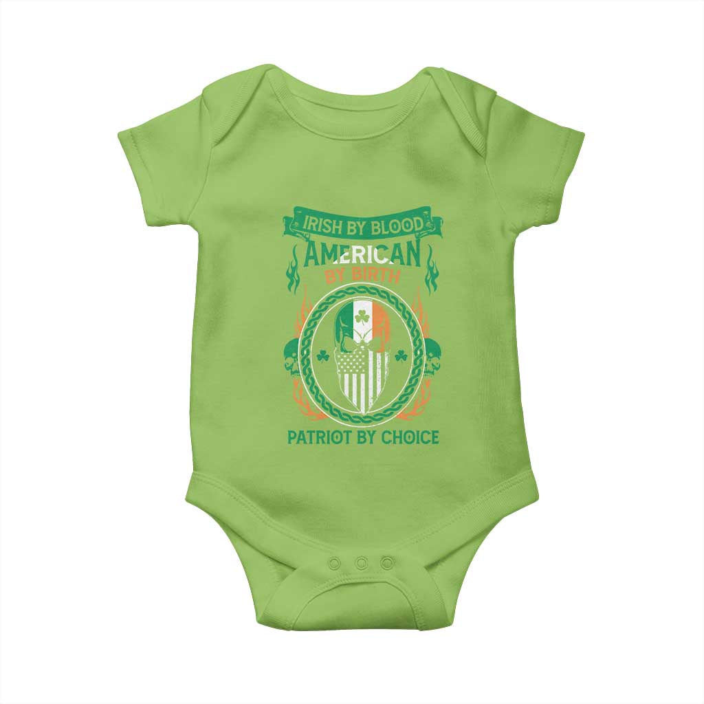Irish By Blood American By Birth Patriot By Choice Baby Onesie TS09 Lime Print Your Wear