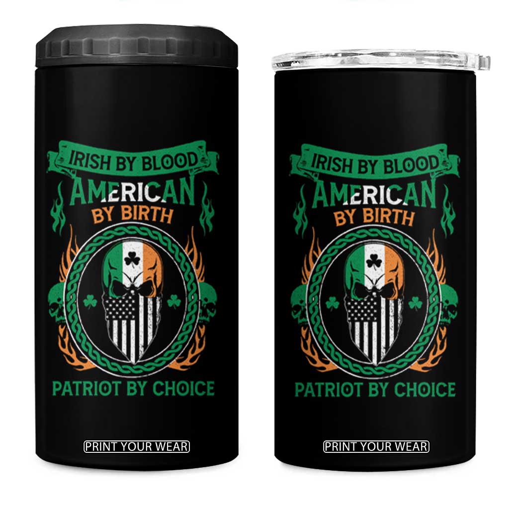 Irish By Blood American By Birth Patriot By Choice 4 in 1 Can Cooler Tumbler TS09 One Size: 16 oz Black Print Your Wear
