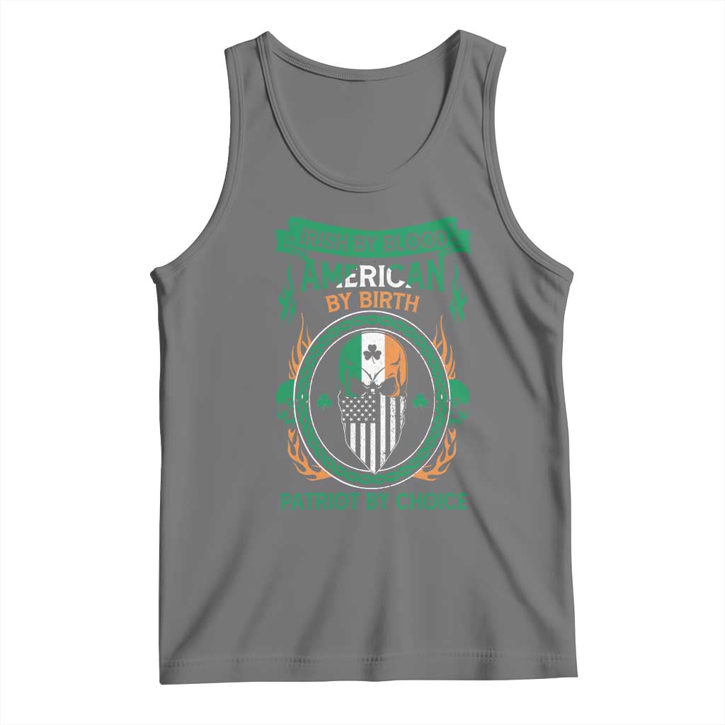 Irish By Blood American By Birth Patriot By Choice Tank Top TS09 Black Heather Print Your Wear
