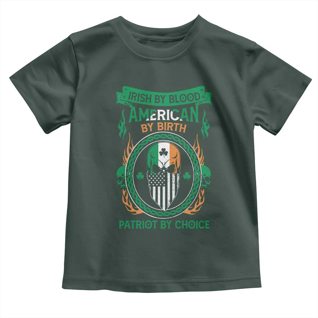 Irish By Blood American By Birth Patriot By Choice Toddler T Shirt TS09 Dark Forest Green Print Your Wear
