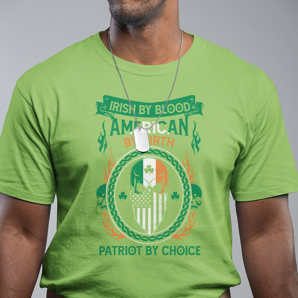 Irish By Blood American By Birth Patriot By Choice T Shirt TS09 Lime Printyourwear