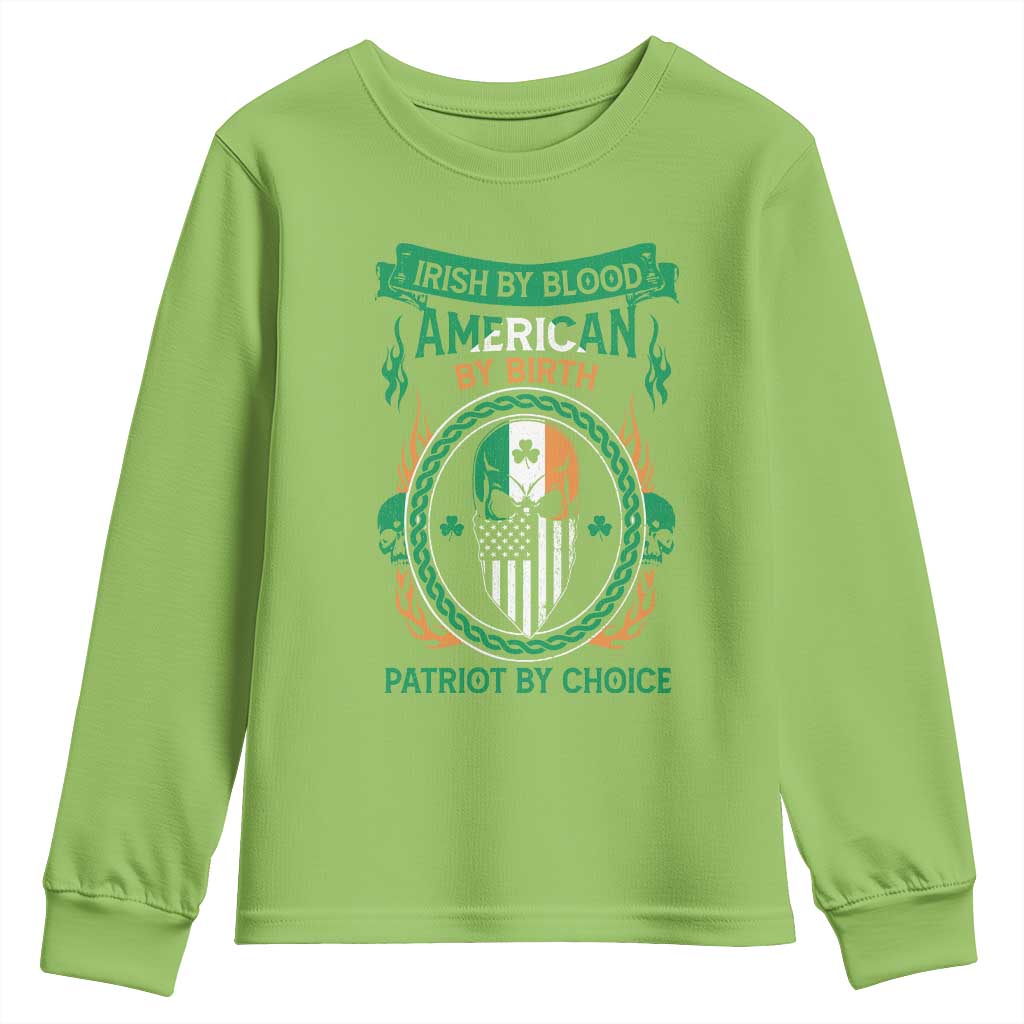 Irish By Blood American By Birth Patriot By Choice Youth Sweatshirt TS09 Lime Print Your Wear