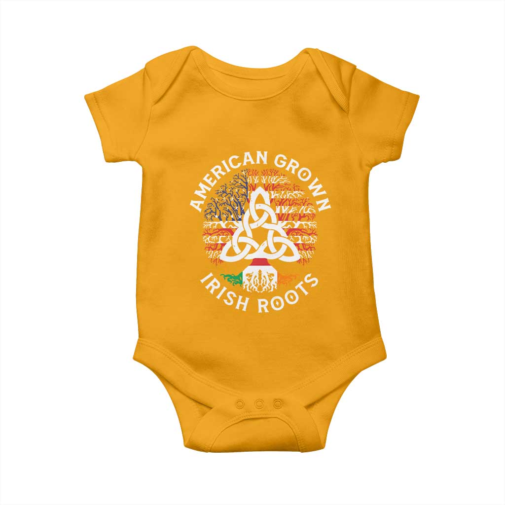 American Grown Irish Roots Ireland Flag Baby Onesie TS09 Gold Print Your Wear