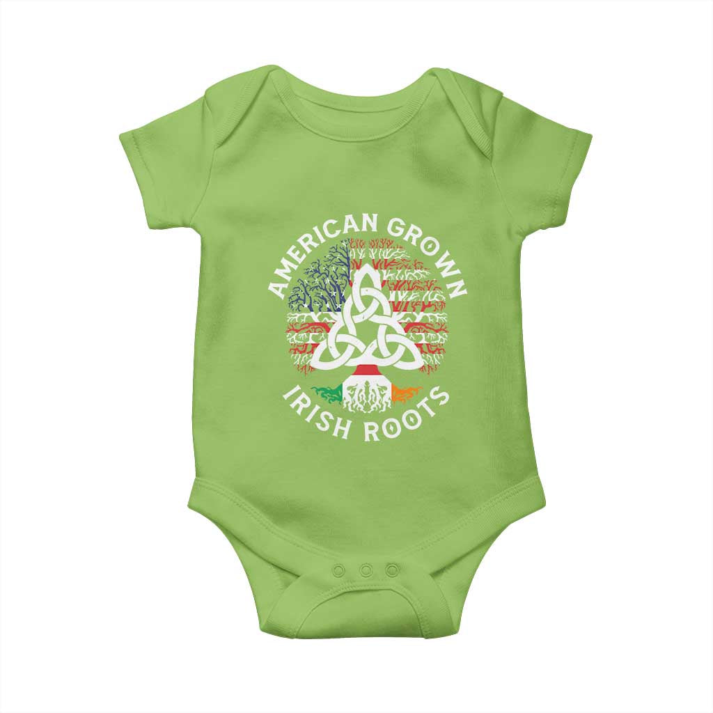 American Grown Irish Roots Ireland Flag Baby Onesie TS09 Lime Print Your Wear