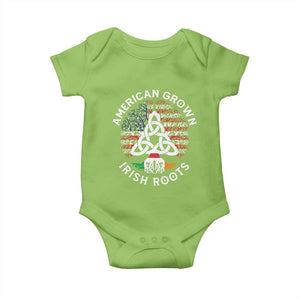 American Grown Irish Roots Ireland Flag Baby Onesie TS09 Lime Print Your Wear