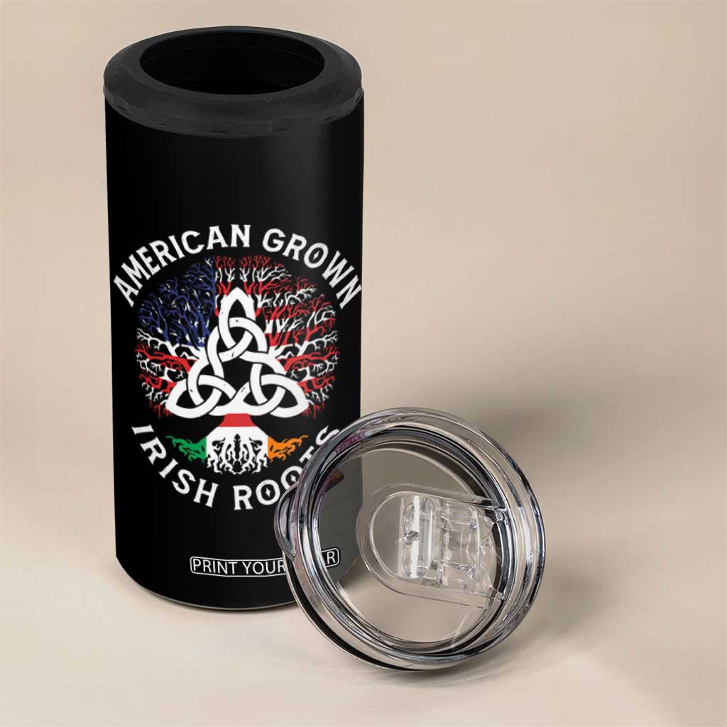 American Grown Irish Roots Ireland Flag 4 in 1 Can Cooler Tumbler TS09 Print Your Wear