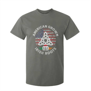 American Grown Irish Roots Ireland Flag T Shirt For Kid TS09 Military Green Print Your Wear
