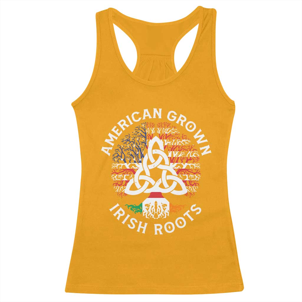 American Grown Irish Roots Ireland Flag Racerback Tank Top TS09 Gold Print Your Wear