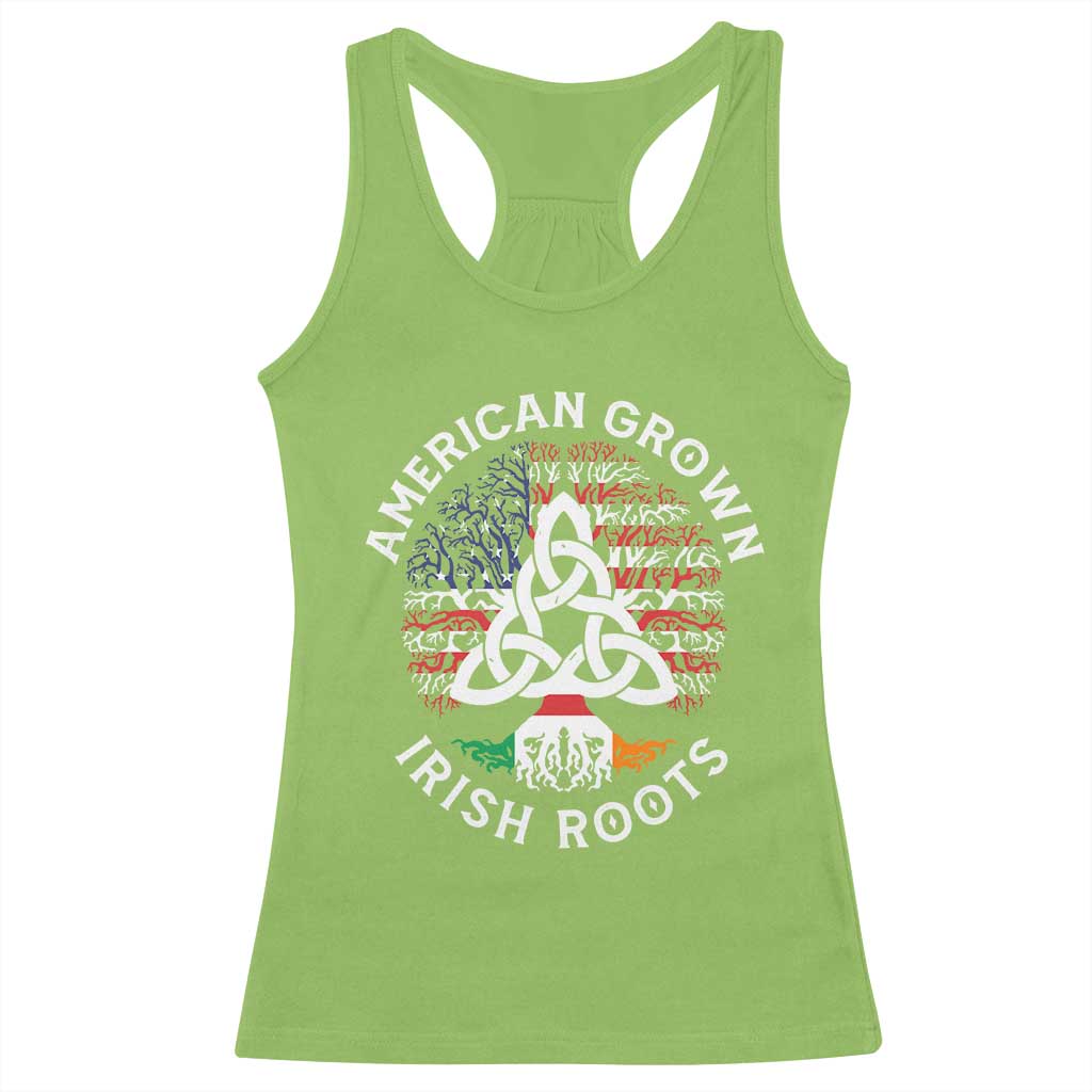 American Grown Irish Roots Ireland Flag Racerback Tank Top TS09 Lime Print Your Wear