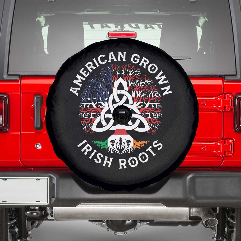 American Grown Irish Roots Ireland Flag Spare Tire Cover TS09 Black Print Your Wear