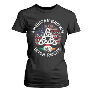 American Grown Irish Roots Ireland Flag T Shirt For Women TS09 Black Print Your Wear